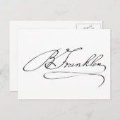 Ben Franklin Signature Briefkaart (Voorkant / Achterkant)
