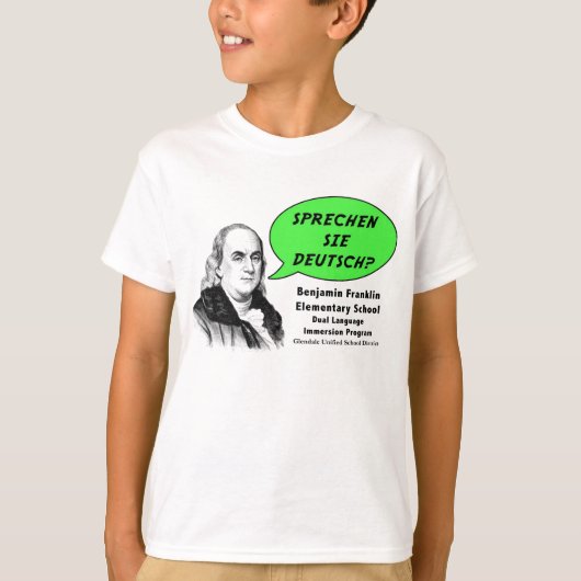 Ben Franklin spreekt Duits T-shirt (Voorkant)