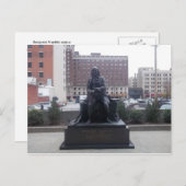 Ben Franklin standbeeld briefkaart (Voorkant / Achterkant)