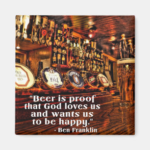 Ben Franklin's beroemde Beer Quote Magneet