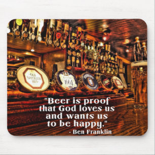 Ben Franklin's beroemde Beer Quote Muismat