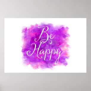 Ben het Gelukkige Paarse en Roze Citaat van de Poster