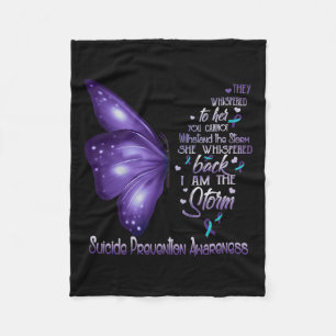 Ben het Storm Suicide Prevention Awareness Butterf Fleece Deken