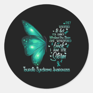 Ben het Storm Tourette-syndroom Bewustwordingsvlin Ronde Sticker