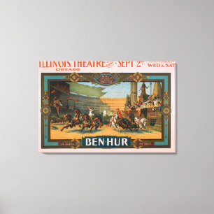 Ben-Hur op het Poster van Illinois Theater in Chic Canvas Afdruk