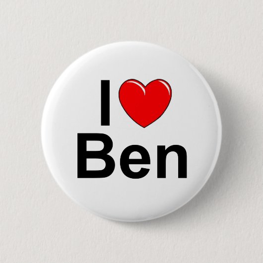 Ben I Love (Heart) Ronde Button 5,7 Cm (Voorkant)