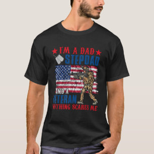 ben ik een vader stiefvader en een veteraan trots t-shirt
