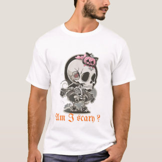 Ben ik eng? – Schattig skelet Halloween-ontwerp T-shirt
