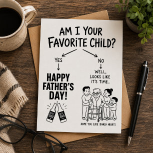 Ben ik jouw favoriete kind? Vaderdag kaart papa