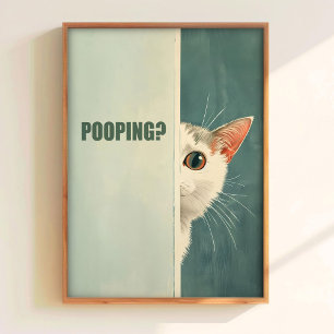 Ben je aan het poepen Poster Printbare Kat Badkame