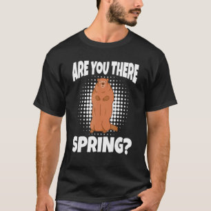 Ben je daar in de lente Happy Groundhog Day Woodch T-shirt