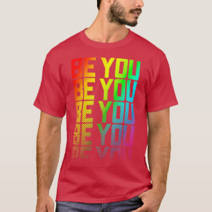 Ben je de LGBTQ Rainbow Gay Pride Text Fade Graphi T-shirt