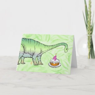 Ben je een dinosaurus? Vier jaar oude verjaardag Kaart