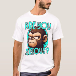 Ben je een serieuze chagrijnige grappige aap memo? t-shirt