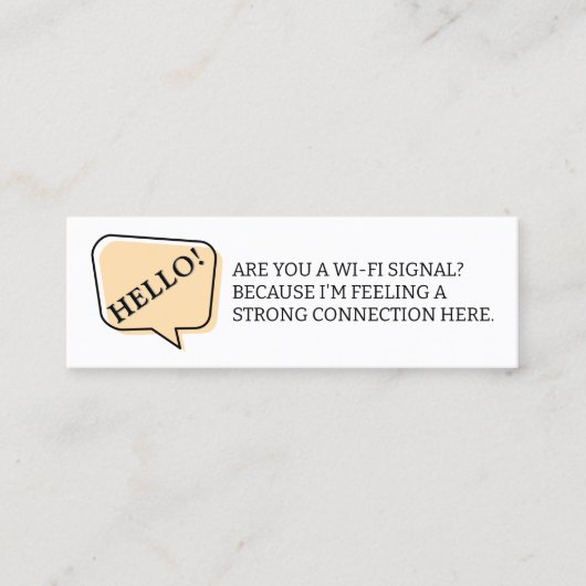 Ben je een Wi-Fi Signal Fun Dating Bellen Kaart? Mini Visitekaartje (Voorkant)