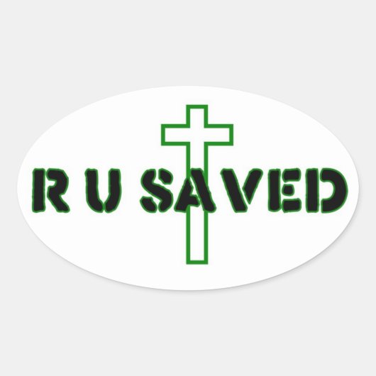 Ben je gered? ovale sticker (Voorkant)