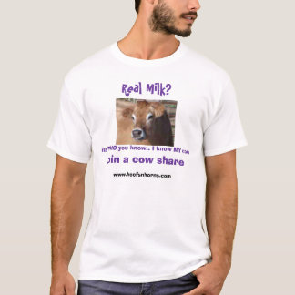 Ben je gezicht, Real Milk?, voeg je bij een koeien T-shirt