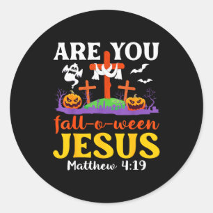 Ben Je Herfst O Ween Jezus Mattheüs Christelijk Ge Ronde Sticker