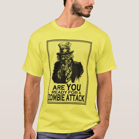 Ben je klaar voor zombie-aanval?! t-shirt (Voorkant)