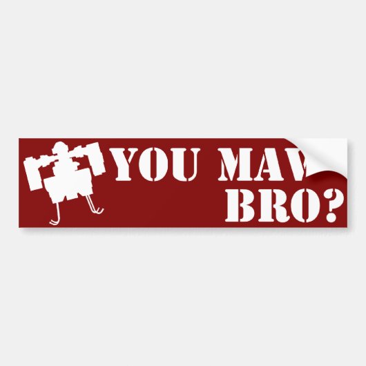 Ben je MAV Bro? Bumpersticker in het rood (Voorkant)