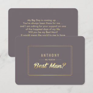 Ben je mijn beste man? Donk Mocha Gold Wedding Kaart