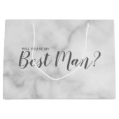 Ben je mijn beste man? Elegant Marble Script Groot Cadeauzakje (Voorkant)