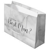 Ben je mijn beste man? Elegant Marble Script Groot Cadeauzakje (Voorkant Gekanteld)