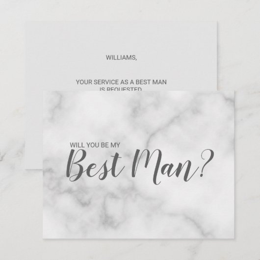 Ben je mijn beste man? Elegant Marble Script Kaart (Voorkant / Achterkant)