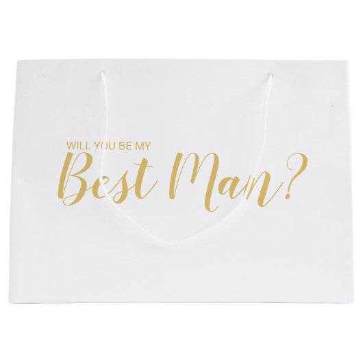 Ben je mijn beste man? Modern Script Gold Groot Cadeauzakje (Voorkant)