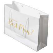Ben je mijn beste man? Modern Script Gold Groot Cadeauzakje (Voorkant Gekanteld)
