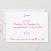 Ben je mijn Bloemenmeisje? Aangepaste Kaart voor b (Achterkant)