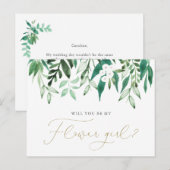 "Ben je mijn Bloemenmeisje?" Aankondigingskaart (Voorkant / Achterkant)