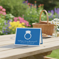 Ben je mijn Bloemenmeisje? Blue Ring Kaart