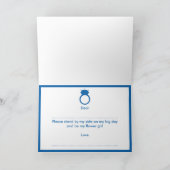 Ben je mijn Bloemenmeisje? Blue Ring Kaart (Binnen)