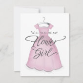 Ben je mijn Bloemenmeisje Cute Pink Dress? Kaart (Voorkant)