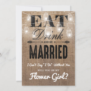 Ben je mijn Bloemenmeisje?   Rustic Bridesmaid Kaart