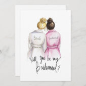 Ben je mijn BM? Bl Bun Bride Dk Br Bun Maid Bedankkaart (Voorkant / Achterkant)