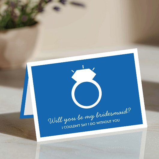 Ben je mijn Bridesmaid? Blue Ring Kaart