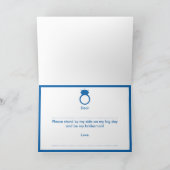 Ben je mijn Bridesmaid? Blue Ring Kaart (Binnen)
