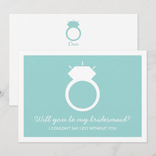 Ben je mijn Bridesmaid? Blue Ring Kaart