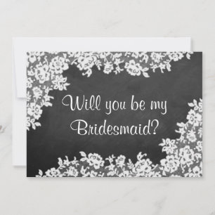 Ben je mijn Bridesmaid? Chalkboard en kant Kaart