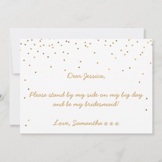 Ben je mijn Bridesmaid? Confetti Kaart (Achterkant)