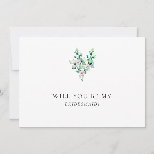 Ben je mijn Bridesmaid? Floral Flat Kaart (Voorkant)