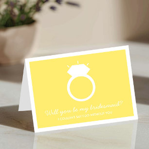 Ben je mijn Bridesmaid? Gele Ring Kaart