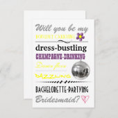 "Ben je mijn Bridesmaid?" Kaart (Voorkant / Achterkant)