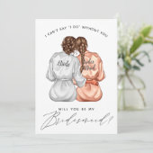 Ben je mijn Bridesmaid? Meisjes in zijderouben IV Kaart (Staand voorkant)