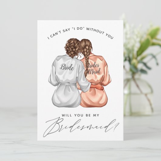 Ben je mijn Bridesmaid? Meisjes in zijderouben IV Kaart (Staand voorkant)