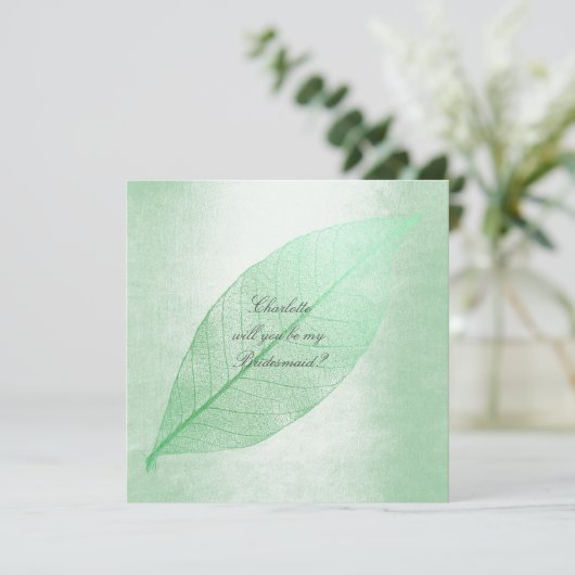 Ben je mijn Bridesmaid? Mint Green-verlof Kaart (Staand voorkant)