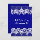 Ben je mijn Bridesmaid? Rustic Burlap & Lace Kaart (Voorkant / Achterkant)