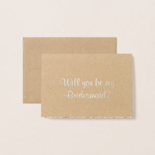 Ben je mijn Bridesmaid? Rustic Lace Folie Kaarten